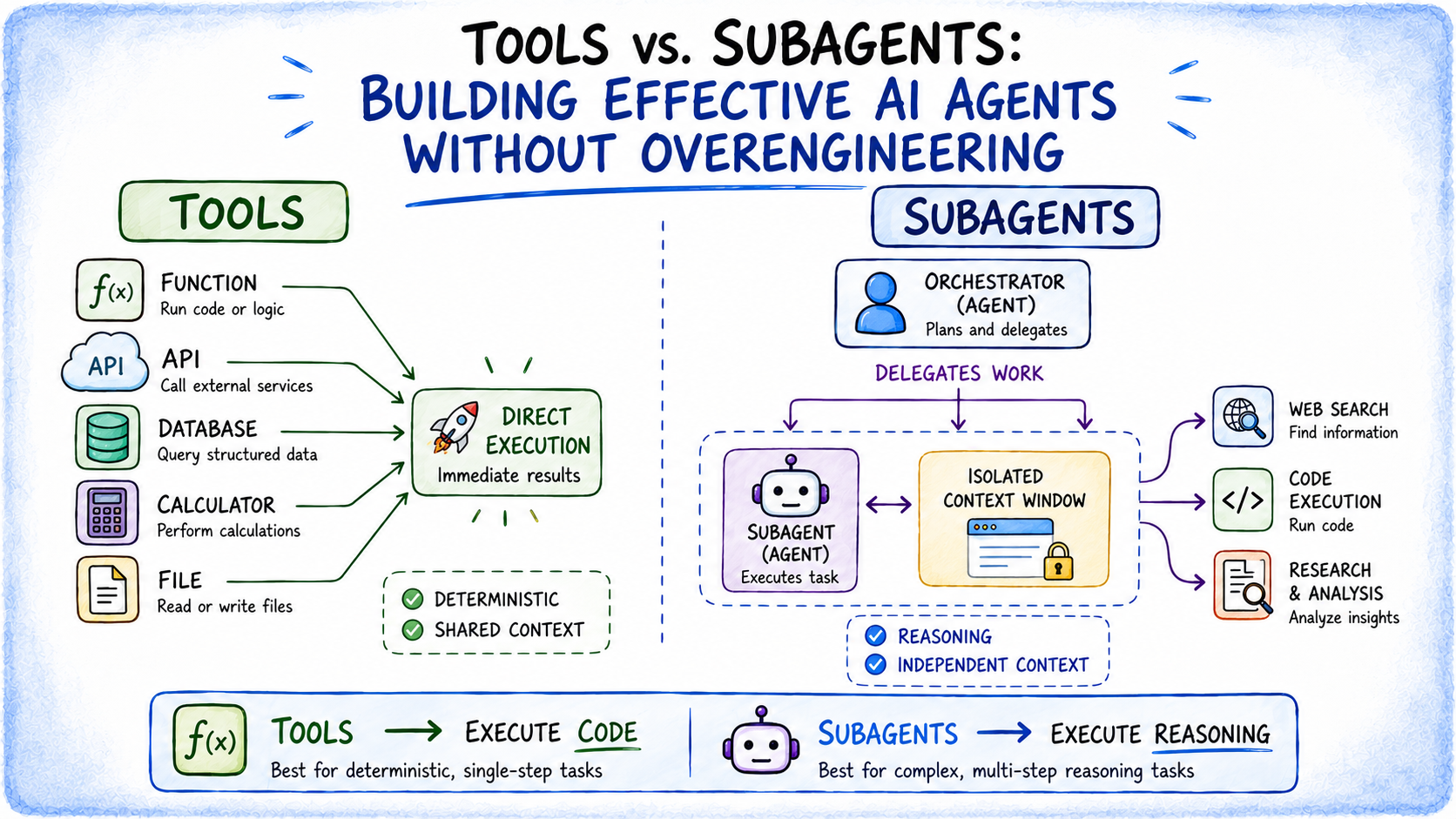 Tools vs. Subagents: Building Effective AI Agents Without Overengineering