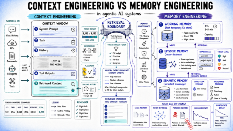 Context vs. Memory Engineering in Agentic AI Systems